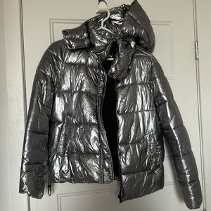 Zara silver puffer